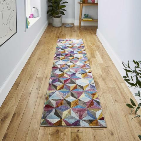 16th Avenue Multi-coloured Geometric Hallway Runner Rug 34A