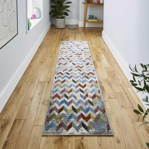 16th Avenue Multi-coloured Zigzag Hallway Runner Rug 36A