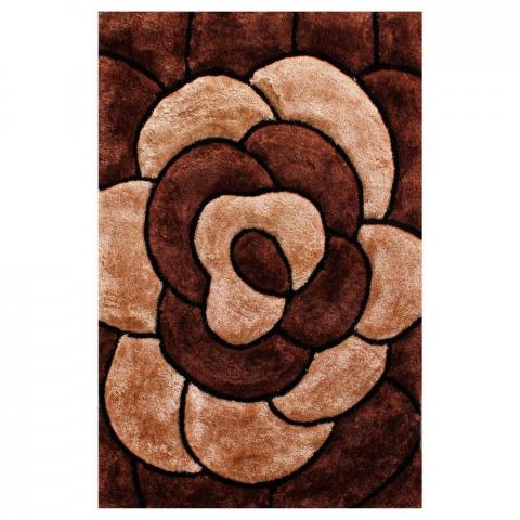 3D Rose Rugs in Chocolate