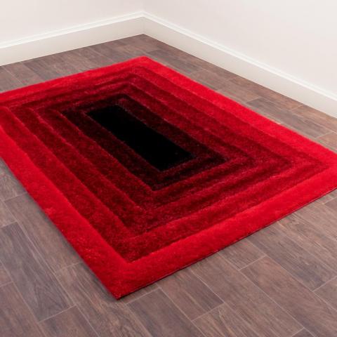 3D Time Gate Rugs in Red