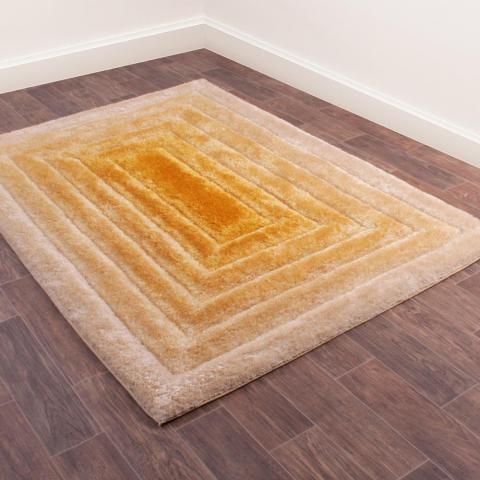 3D Time Gate Rugs in Ochre