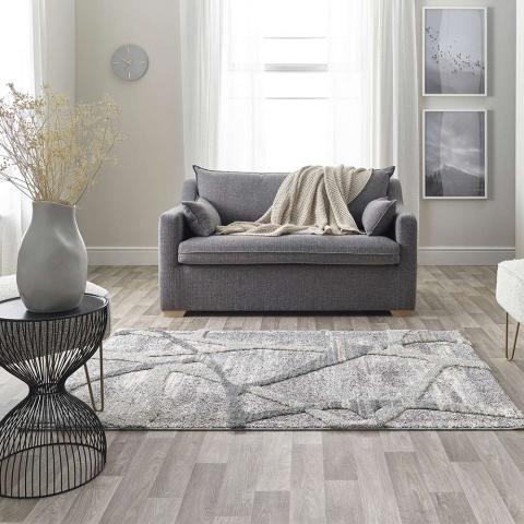 Abstract 3D Rug Mason Grey 7813A 