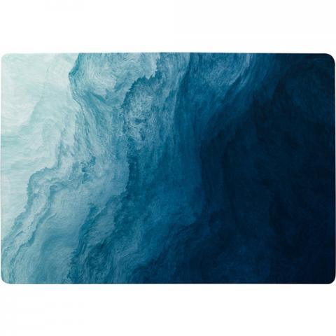 Abstract Blue Liquid Fluid Designer Rug - Blue / 200cm