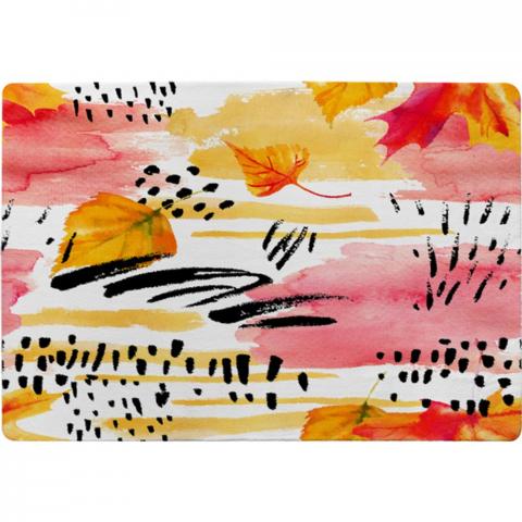 Abstract Fall Seamless Pattern In Bright Autumn Colours Designer Rug - Orange / 200cm