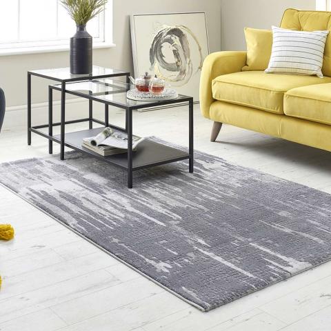 Abstract Grey Rug High Rise 6469B 