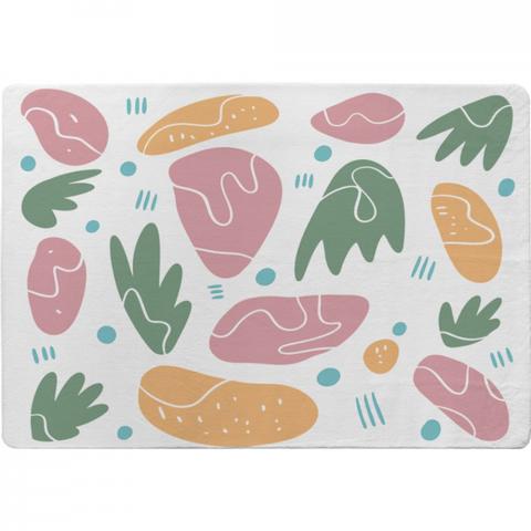 Abstract Nature Illustrations Designer Rug - Blue / 200cm