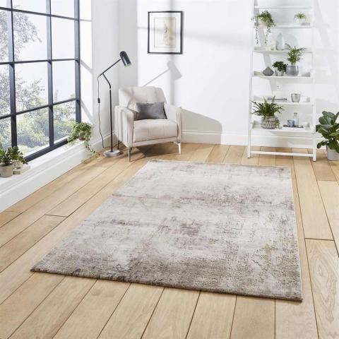 Abstract Rug Beige Silver Florence 50034 