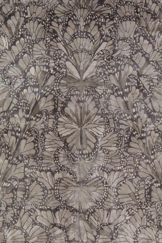 Alexander McQueen Monarch Smoke 1.83x1.22m/6'x4' Grey Animal Print Silk Animal print rug by The Rug Company, Handknotted silk