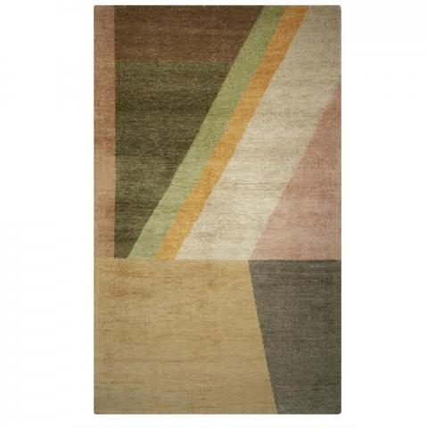 Alphonse Geometric Viscose Rugs in Ochre by Designers Guild