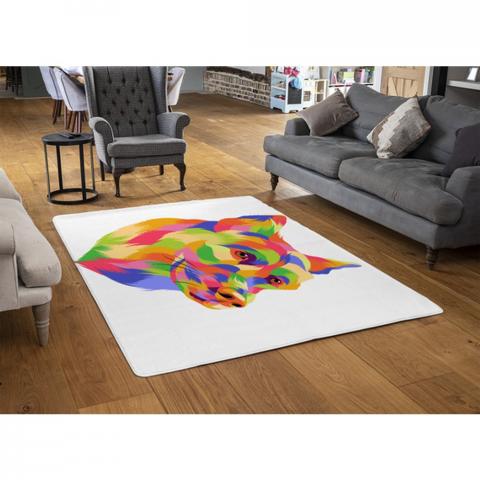 Amazing Illustration Dog Pop Art Designer Rug - Green / 110cm