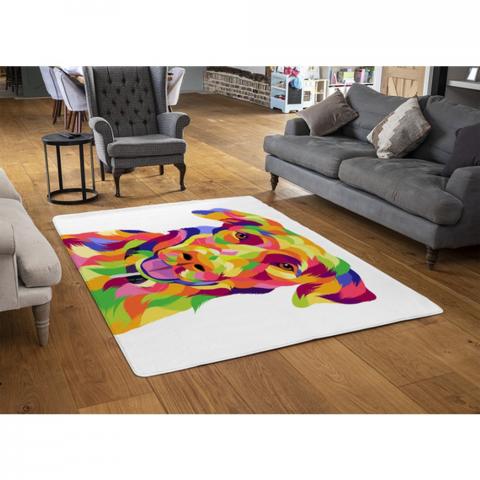 Amazing Illustration Of Dog Pop Art Designer Rug - Yellow / 110cm