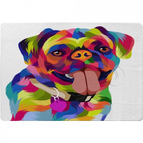 Amazing Illustration Pop Art Dog Designer Rug - Red / 200cm