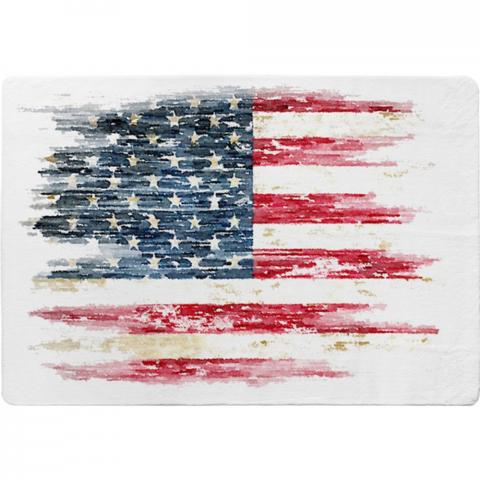 American Grunge Flag Designer Rug - Red / 200cm