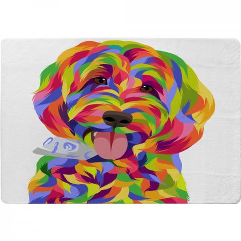 Animal Dog Illustration Pop Art Designer Rug - Blue / 200cm