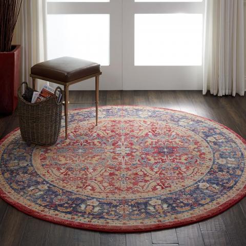 Ankara Global Circular Rugs ANR02 in Red