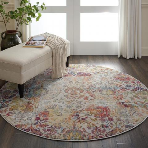 Ankara Global Circular Rugs ANR06 in IVORG