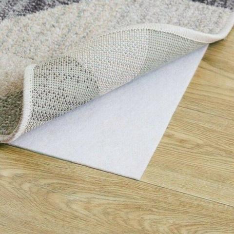 Anti Slip Polyester Fleece Rug Underlay - Rug Grip - White / 200cm