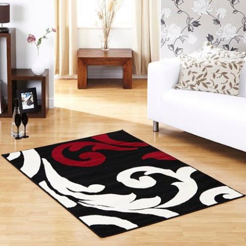 AP 061 Black Red Rugs 