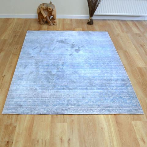 Aqua Silk Traditional Rugs B471a in Grey