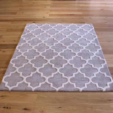 Arabesque Beige Wool Rug 