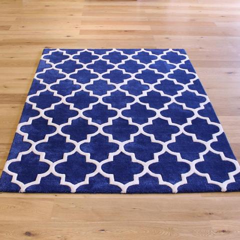 Arabesque Blue Wool Rug 