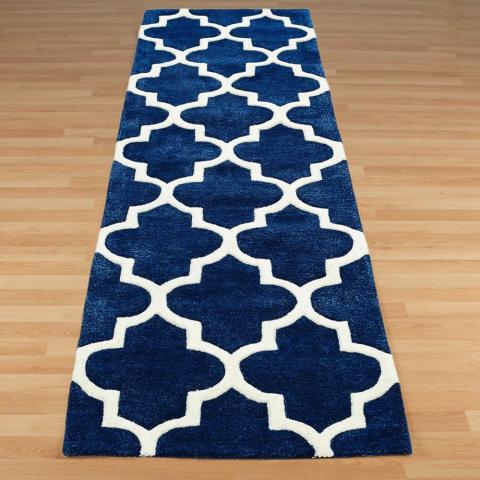 Arabesque Hallway Runners in Blue