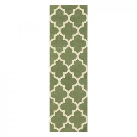 Arabesque Hallway Runners in Sage Green