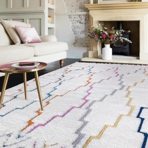 Ariana Trellis Moroccan Rugs in AR01 Multi