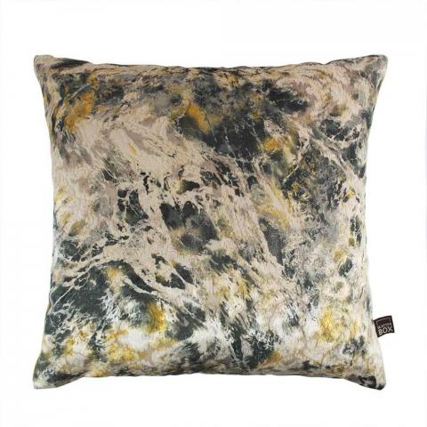 Aristo Abstract Cushion in Green Ochre