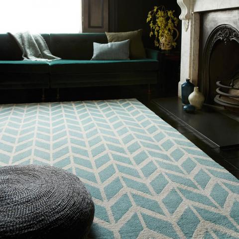 Arlo Chevron Rugs AR05 in Blue