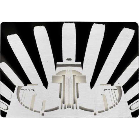 Art Deco Skyscraper In Black  White Designer Rug - Black / 150cm