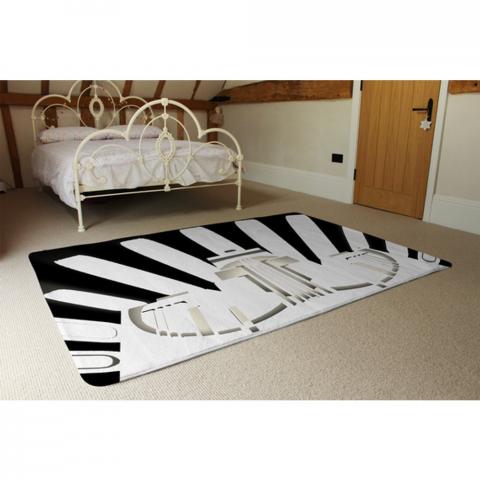 Art Deco Skyscraper In Black  White Designer Rug - Black / 230cm