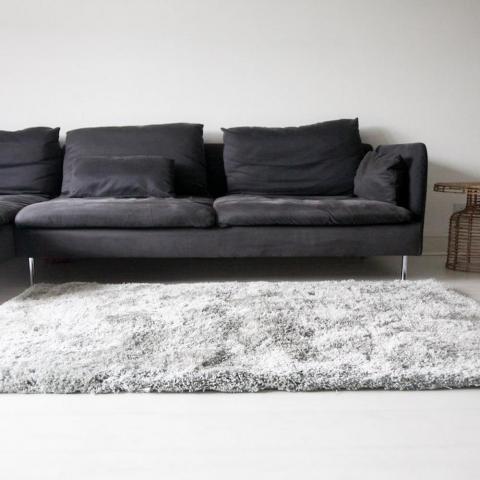 Aruba Shaggy Rugs in Silver