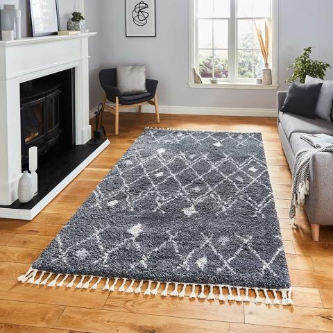 Aspen 1799 Grey Ivory Shaggy Rug 