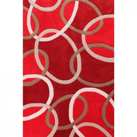 Aspire Circles Rug in Red