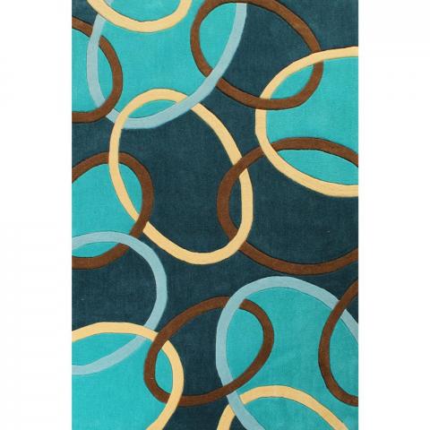 Aspire Circles Rug in Teal