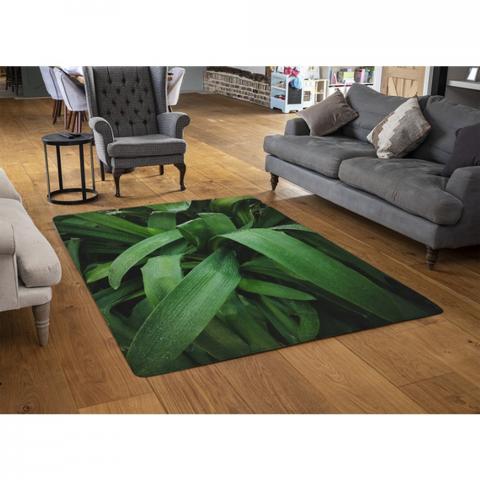 Atmospheric Background, Selective Focus Designer Rug - Green / 110cm