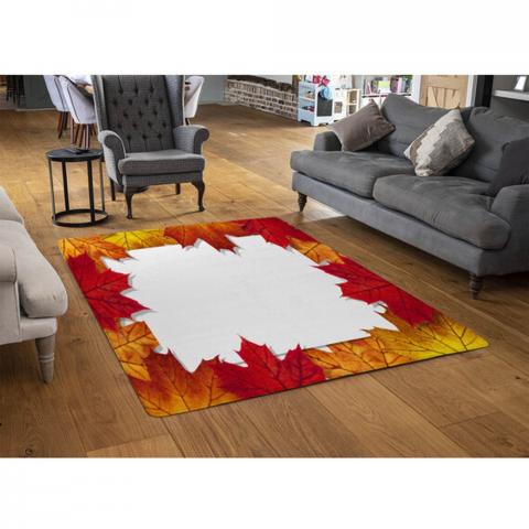 Autumn Border Designer Rug - Red / 110cm