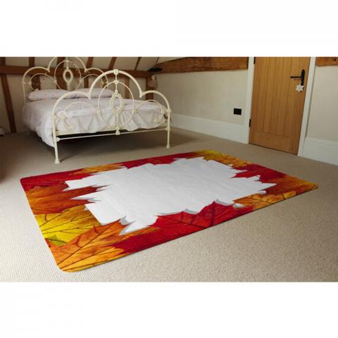 Autumn Border Designer Rug - Red / 230cm