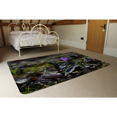 Autumn Flower Bloom In Nature Designer Rug - Purple / 230cm