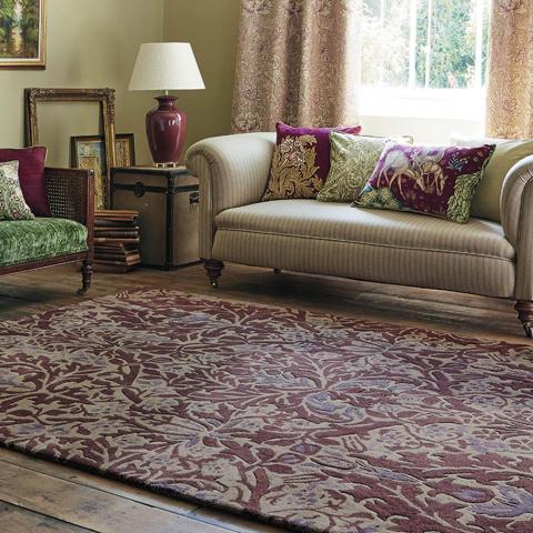 Autumn Flowers Rugs 27500 in Plum by William Morris