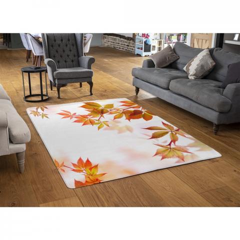 Autumn Leaves Designer Rug - Orange / 110cm