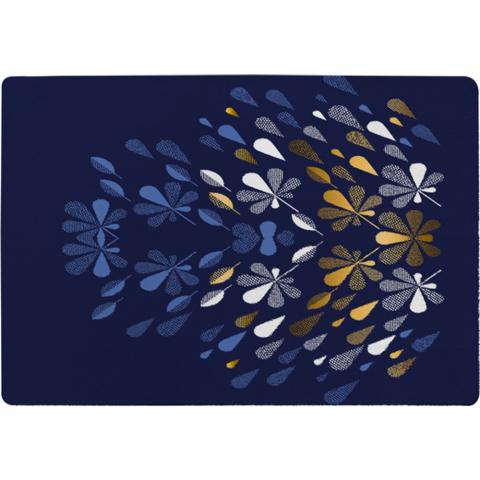 Autumn Print Designer Rug - Blue / 200cm