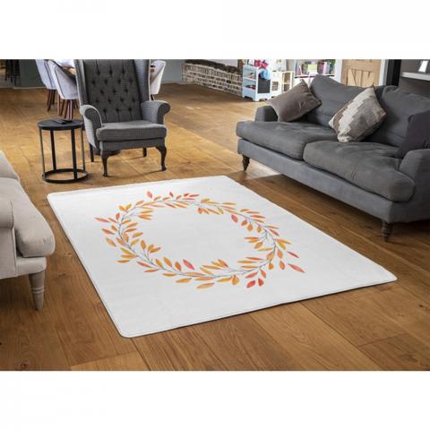 Autumn Reath Designer Rug - Orange / 110cm