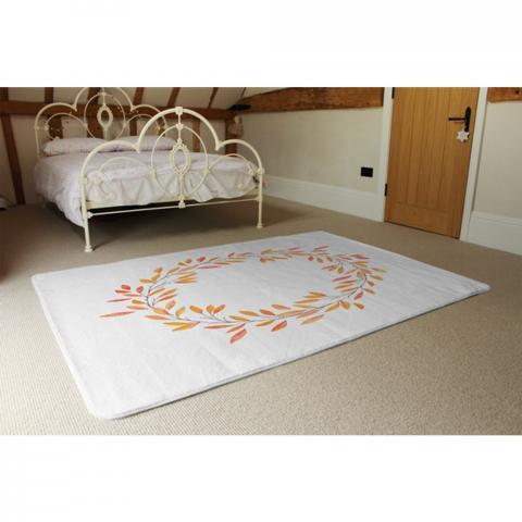 Autumn Reath Designer Rug - Orange / 230cm