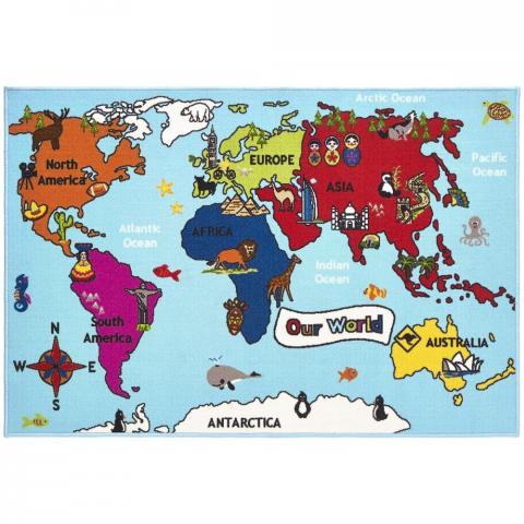 Bambino World Map Rugs