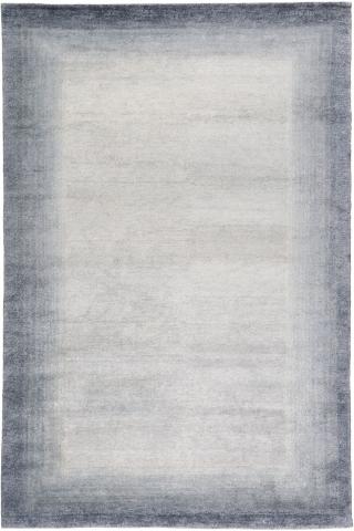 Bamboo Border Blue 1.83x1.22m/6'x4' Blue plain rug by The Rug Company