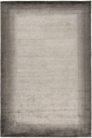 Bamboo Border Charcoal 1.83x1.22m/6'x4' Grey/Charcoal plain rug by The Rug Company