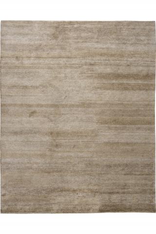 Bamboo Silk Bronze Ex-Display Rug, 3.1m x 2.48m, Handknotted Bamboo Silk Plain Rug by The Rug Company