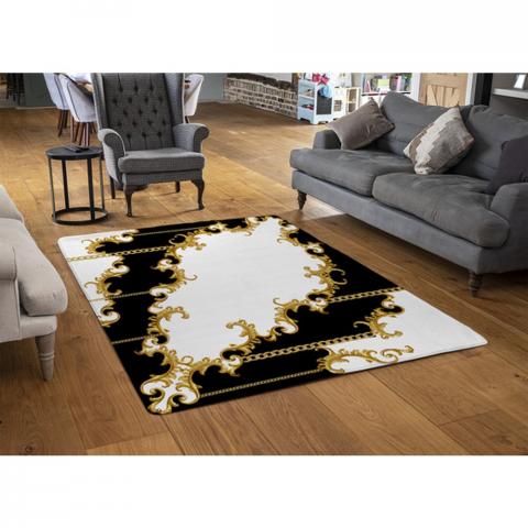 Baroque Designer Rug - Yellow / 110cm